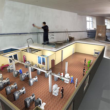 Именно так согласно 3D-проекту Семёна Головачёва будет выглядеть помещение промышленного цеха после окончания строительных работ. Именно так согласно 3D-проекту Семёна Головачёва будет выглядеть помещение промышленного цеха после окончания строительных работ.