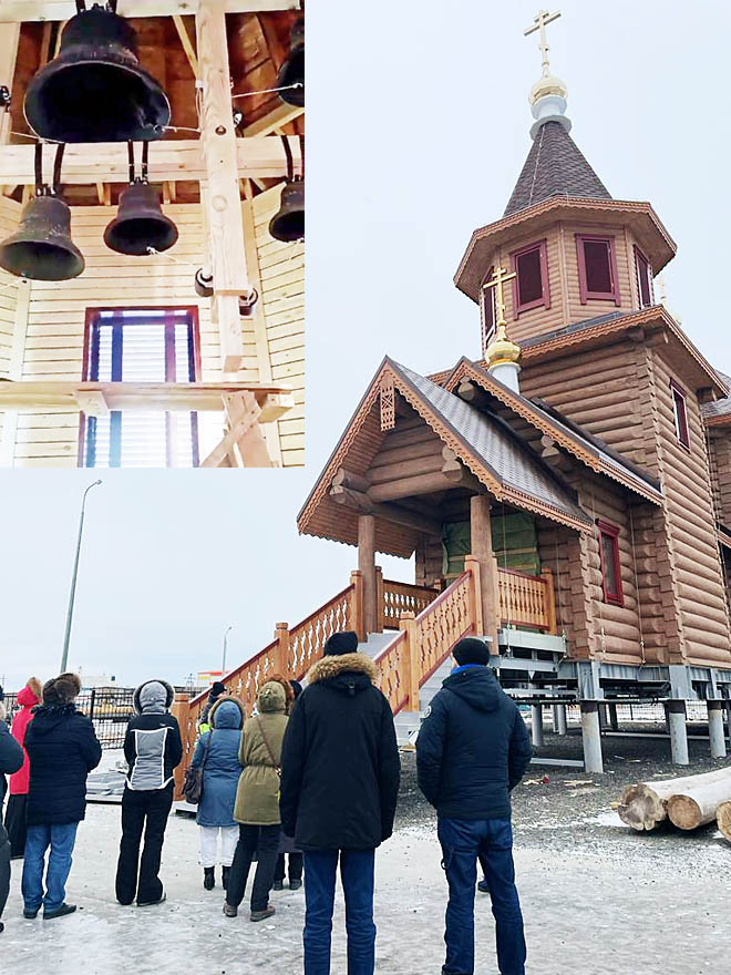 В возводимом в Певеке храме состоялся запуск звонницы, которая может работать без участия человека